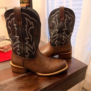 Men's Brown and Black Western Boots